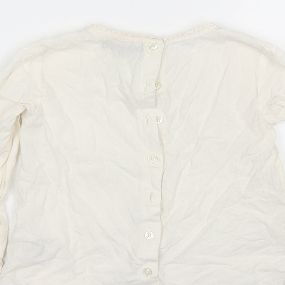 M&S Girls White Basic Button-Up Size 5-6 Years