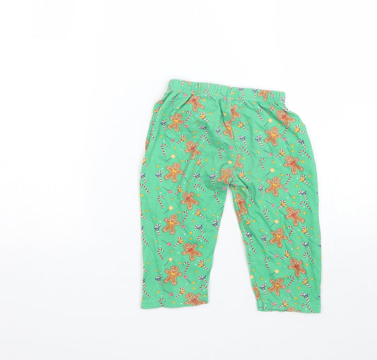 Preworn Boys Green Cami Pyjama Pants Size 18-24 Months - Christmas