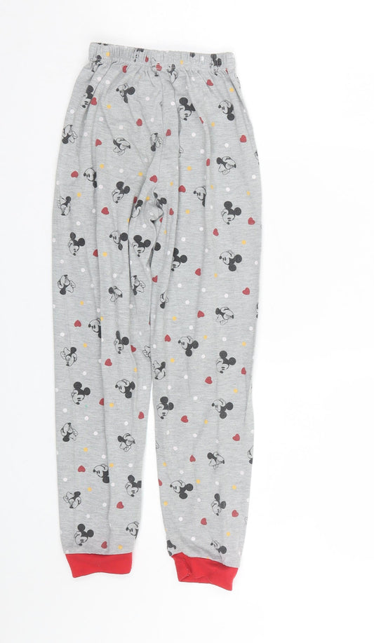 Preworn Girls Grey Polka Dot Cami Pyjama Pants Size 9 Years - Minnie Mouse