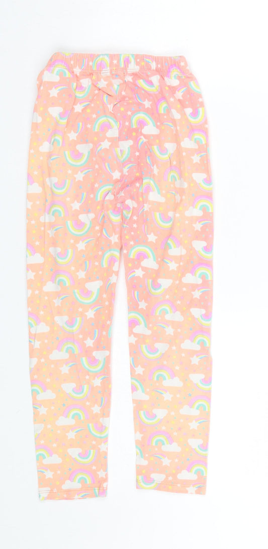 Preworn Girls Orange Polka Dot Cami Pyjama Pants Size 4 Years