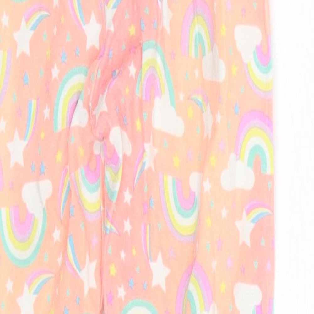 Preworn Girls Orange Polka Dot Cami Pyjama Pants Size 4 Years