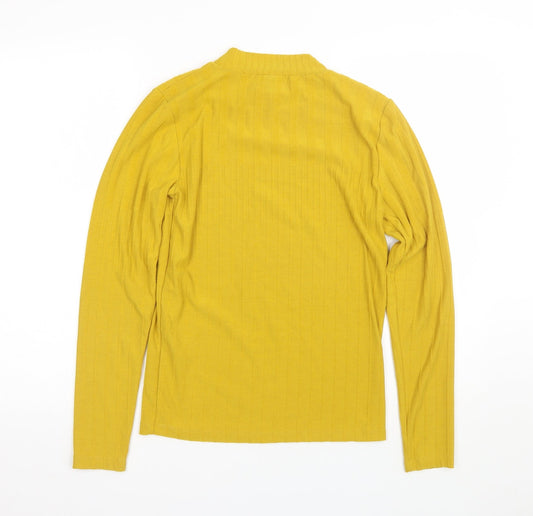 New Look Womens Yellow Striped Pullover Jumper Size 14