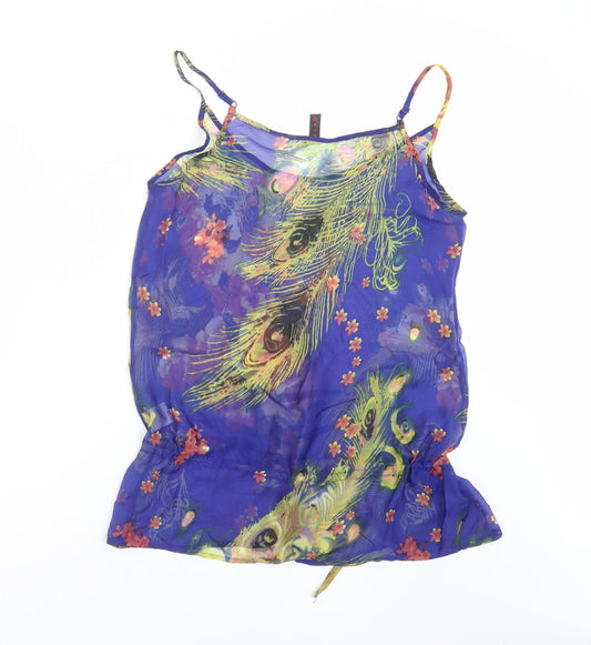 Tokiyo Womens Blue Floral Basic Blouse Size 10