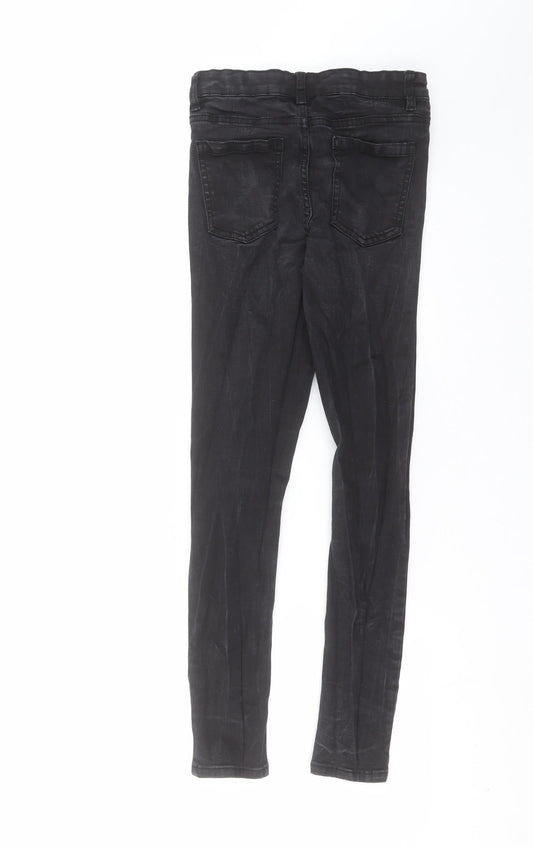 DENIM 365 Girls Black Denim Skinny Jeans Size 12-13 Years - distressed