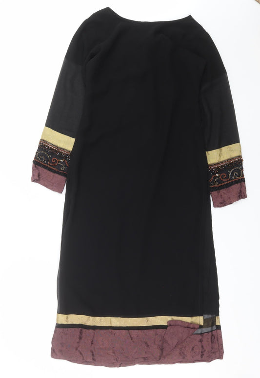 suits me Womens Black Shift Size XS - beaded