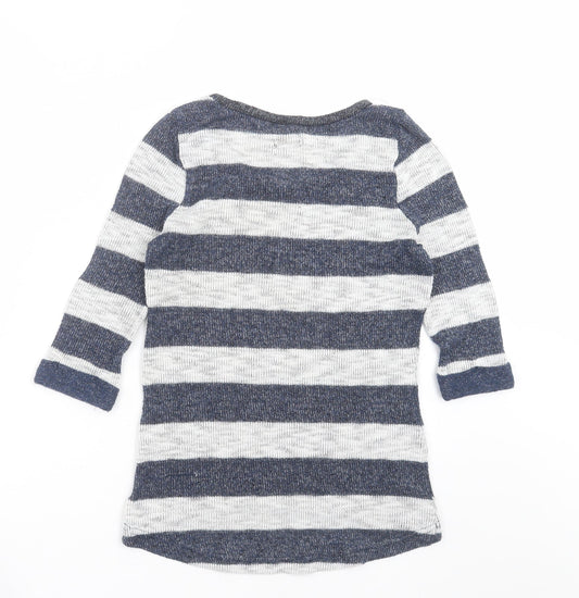 New Look Womens Blue Striped Pullover Jumper Size 10