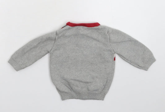 TU Baby Grey Knit Pullover Jumper Size 3-6 Months