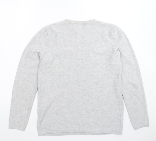 Nimes Mens Grey Knit Pullover Jumper Size M