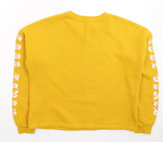 KOTON Womens Yellow Pullover Sweatshirt Size XS