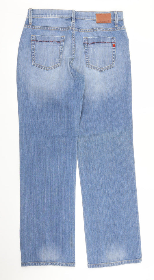 Orange Red Womens Blue Denim Straight Jeans Size 30 in L30 in