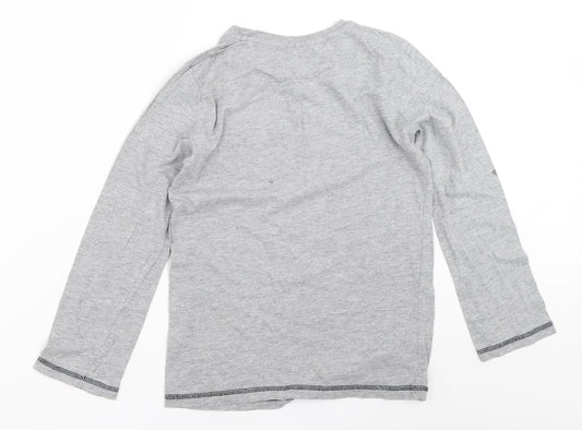 Threadboys Boys Grey Solid Pyjama Top Size 9-10 Years - christmas