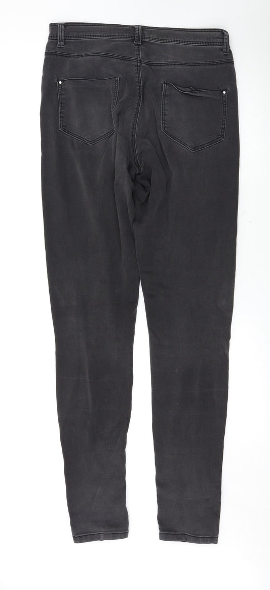 Dorothy Perkins Womens Grey Skinny Jeans Size 12 L32 in