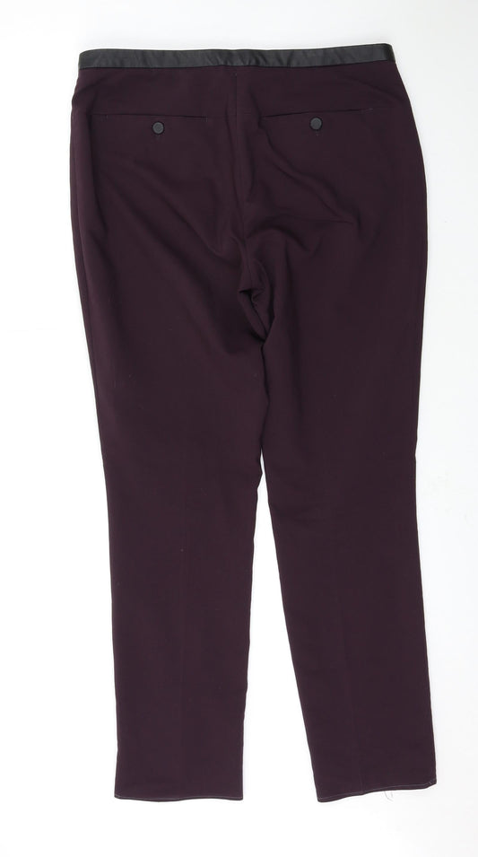 H&M Womens Purple Trousers Size 14 L30 in