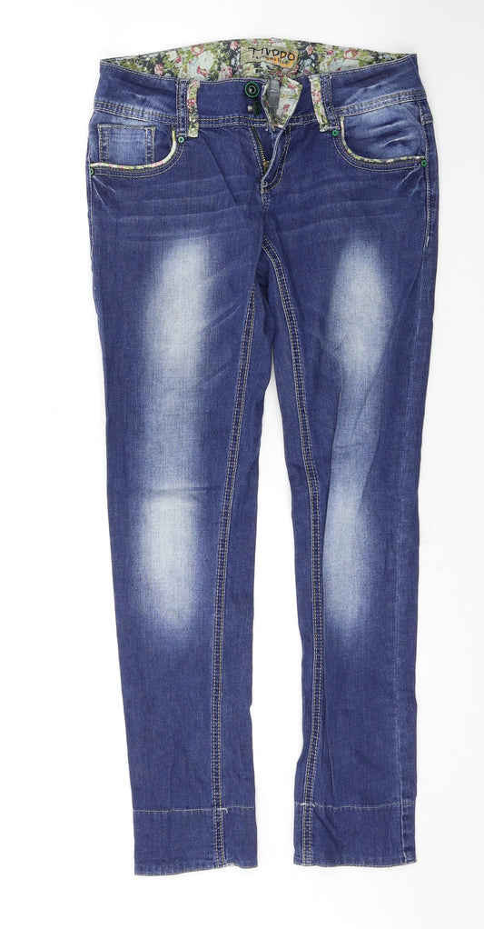 TINDDO Womens Blue   Skinny Jeans Size 28 L30.5 in