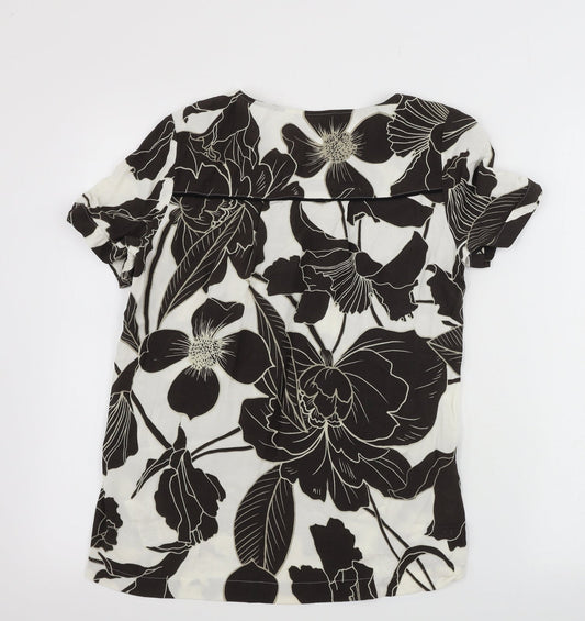 NEXT Womens White Floral Basic T-Shirt Size 10