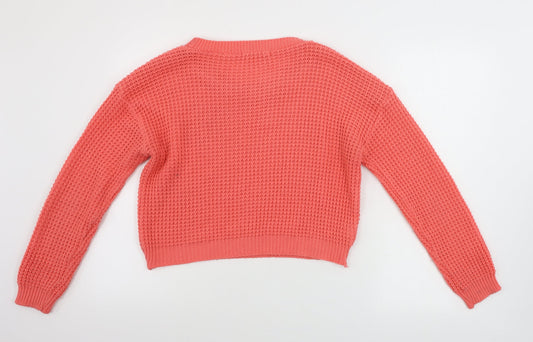 QED London Womens Pink Pullover Jumper Size M