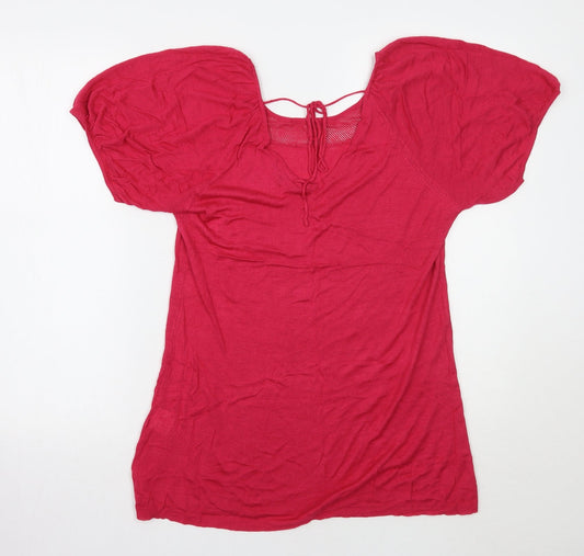 Mystic Womens Pink Basic T-Shirt Size L