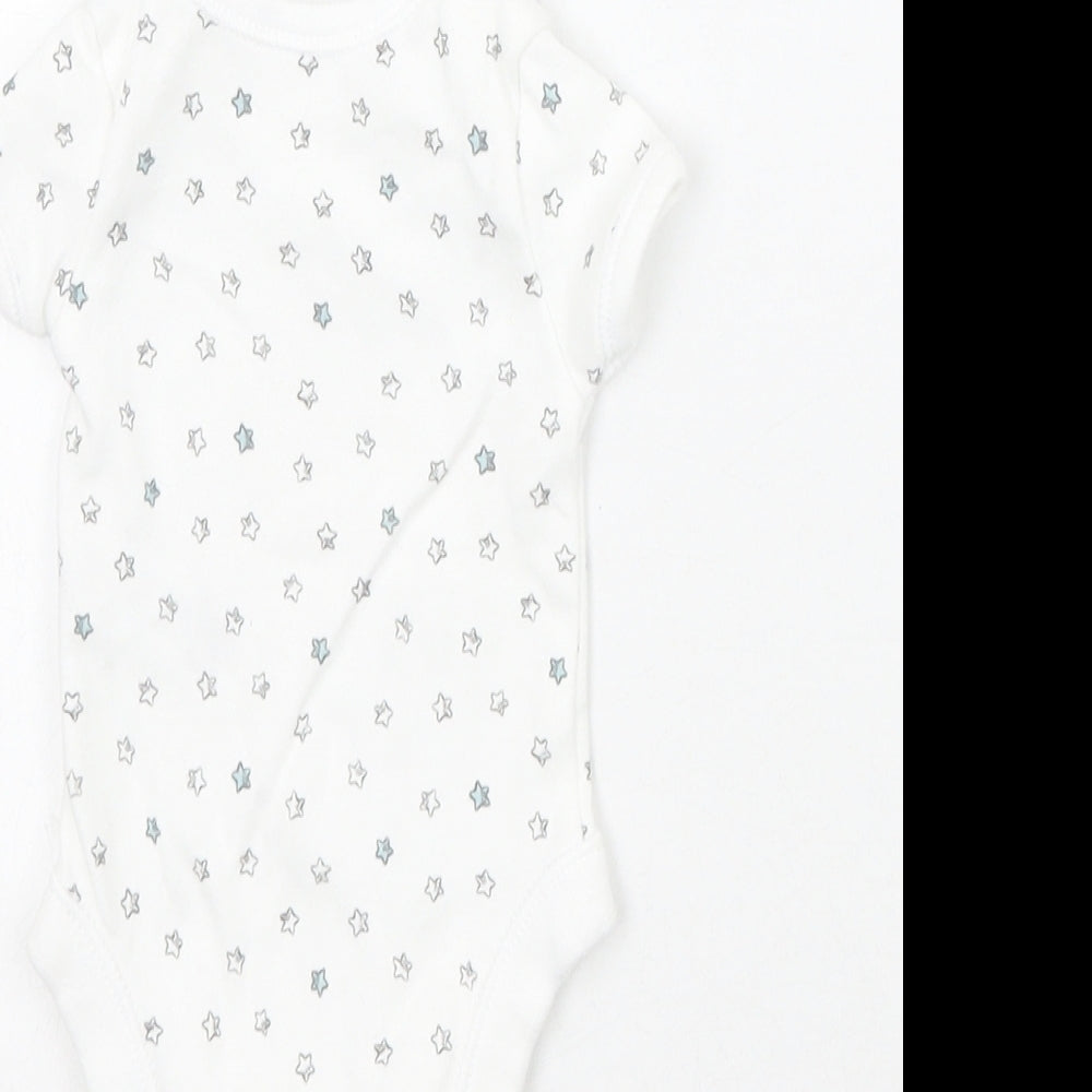 George Baby White Geometric Babygrow One-Piece Size Newborn - Tiny baby