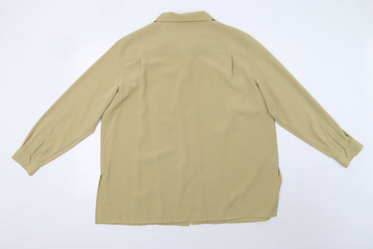 Classic Woman Womens Yellow Basic Button-Up Size 20