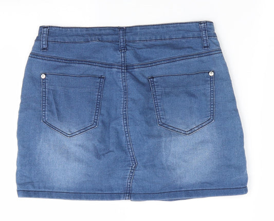 The Rockn Rev Womens Blue Denim Mini Skirt Size 10
