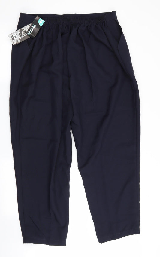 Femme Collection Womens Blue Trousers Size 30 L28 in - Back Elastication