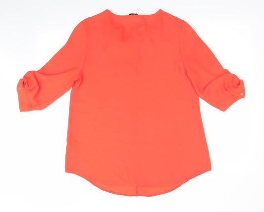 Florence and Fred Womens Orange Tunic Blouse Size 12 - Tie front fastening