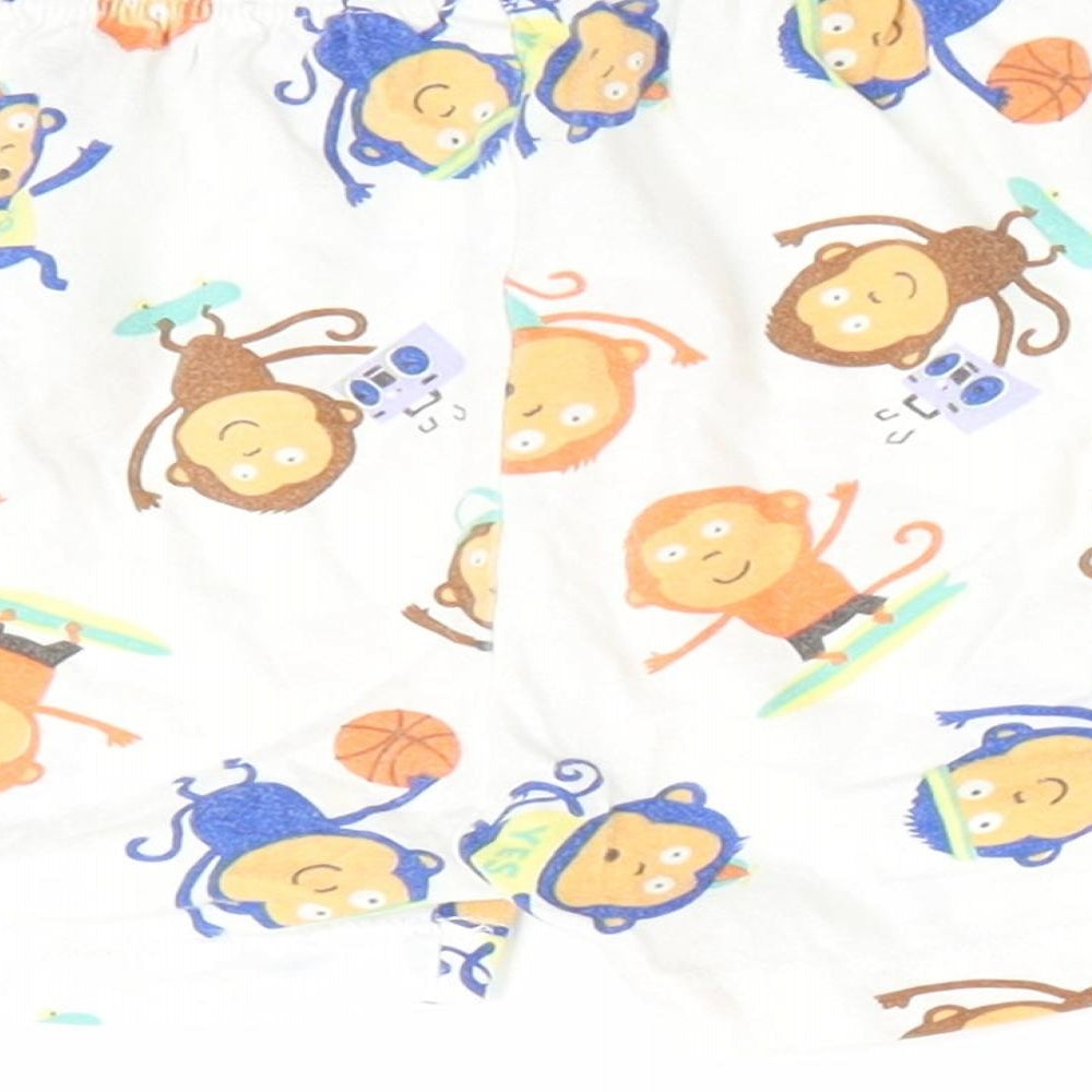Primark Boys Ivory Animal Print Sleep Shorts Size 3-4 Years - Monkey Print