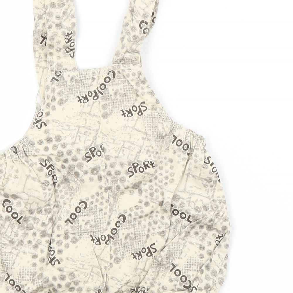 Preworn Baby Beige Spotted Dungaree One-Piece