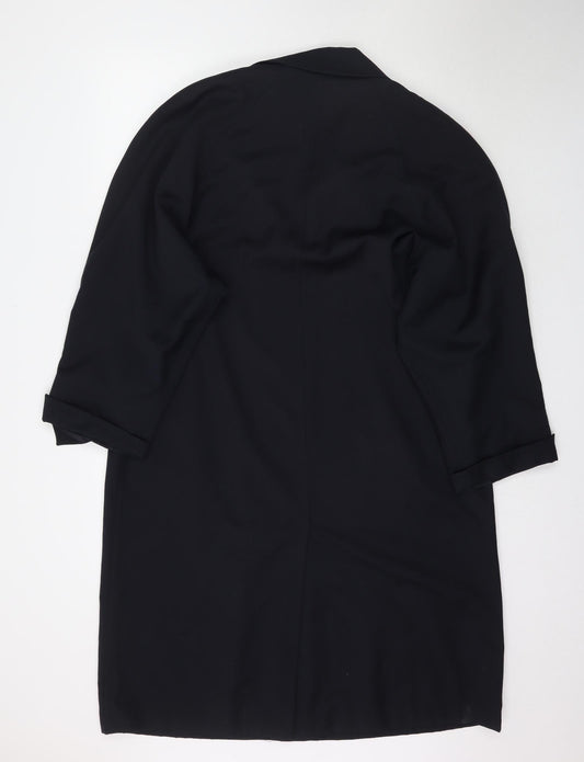 Strenesse Womens Black Overcoat Jacket Size L