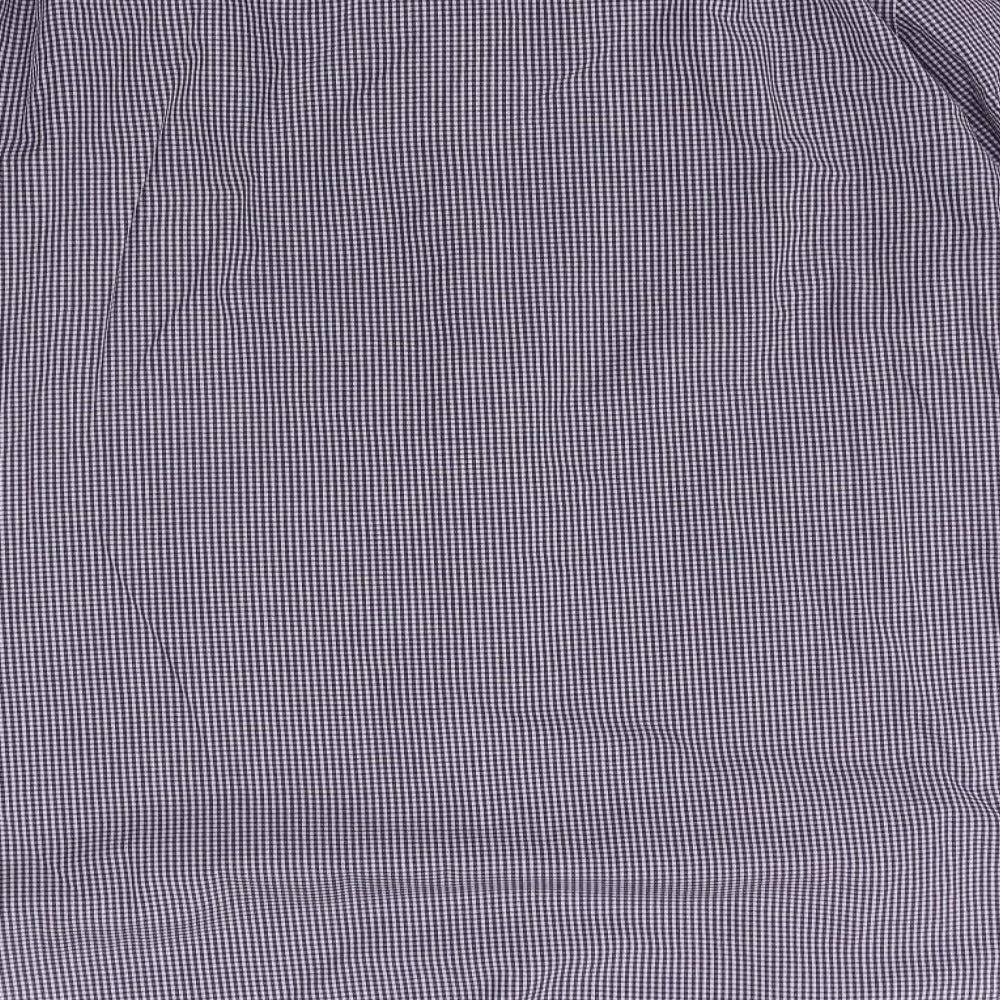 George Mens Purple Plaid Button-Up Size 16