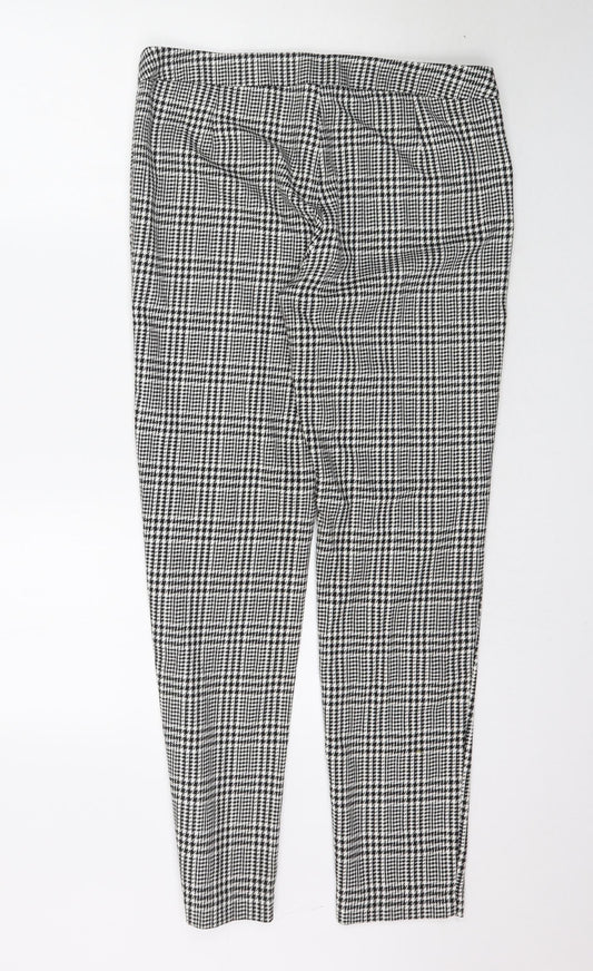 Select Womens Black Plaid Trousers Size 12 L30 in