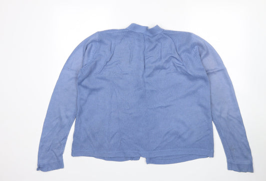 Laura D Womens Blue Cardigan Jumper Size M