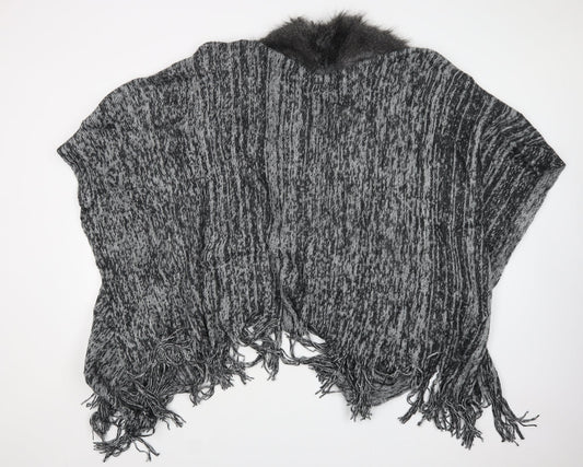 Preworn Womens Grey Knit Cape Jumper One Size