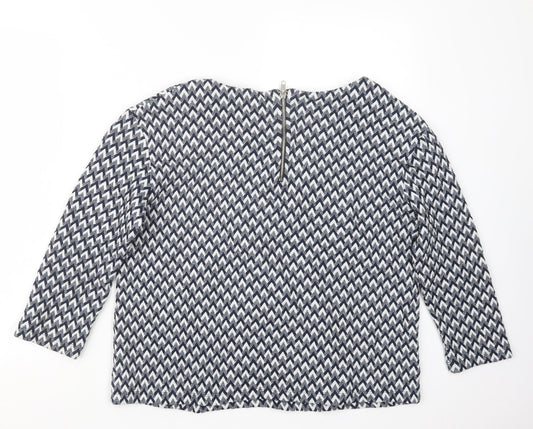 River Island Womens Blue Geometric Basic Blouse Size 10