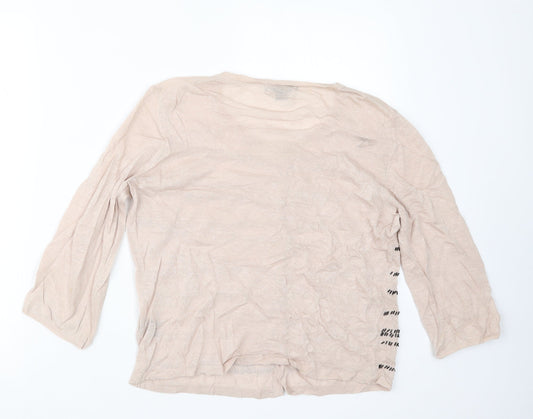 Caroline Sills Womens Beige Knit Cardigan Jumper Size M