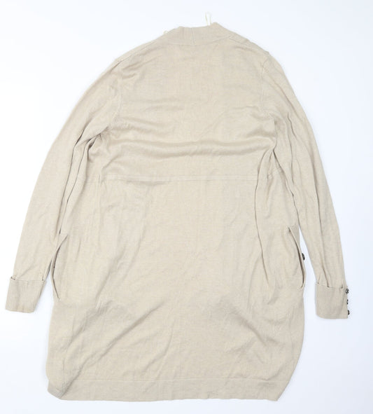 Preworn Womens Beige Cardigan Jumper Size S
