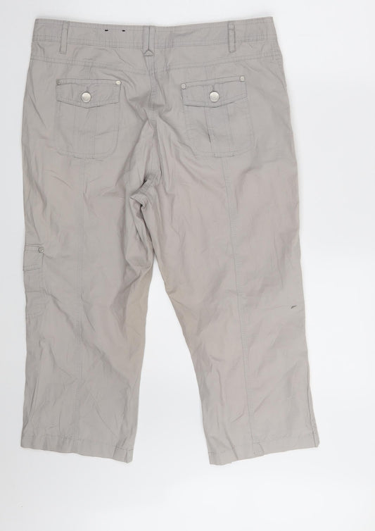 Bexleys Womens Grey Cropped Trousers Size 34 in L21 in