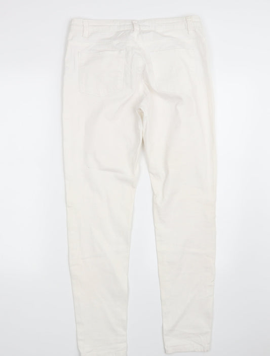 Denim Co. Womens White Denim Straight Jeans Size 12 L28 in