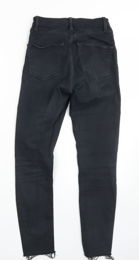 Topshop Womens Black Denim Skinny Jeans Size 24 in L26 in