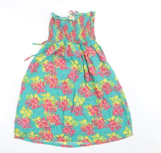 Peacocks Girls Green Floral A-Line Size S
