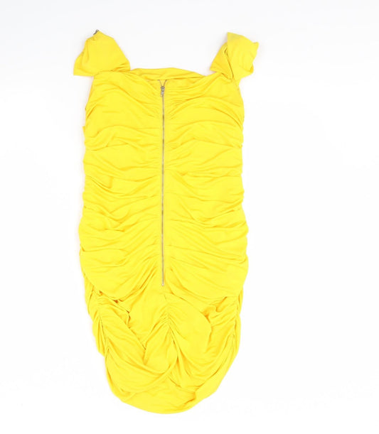 Maia Hemera Womens Yellow Bodycon Size S