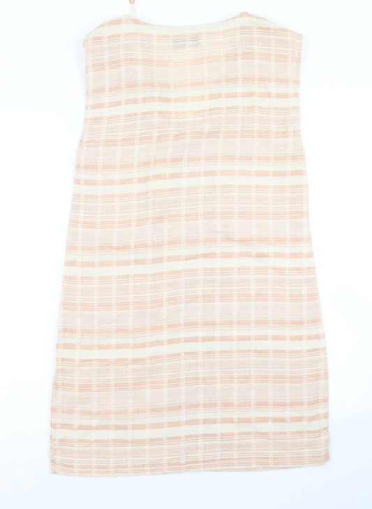 Danity Womens Orange Striped A-Line Size S