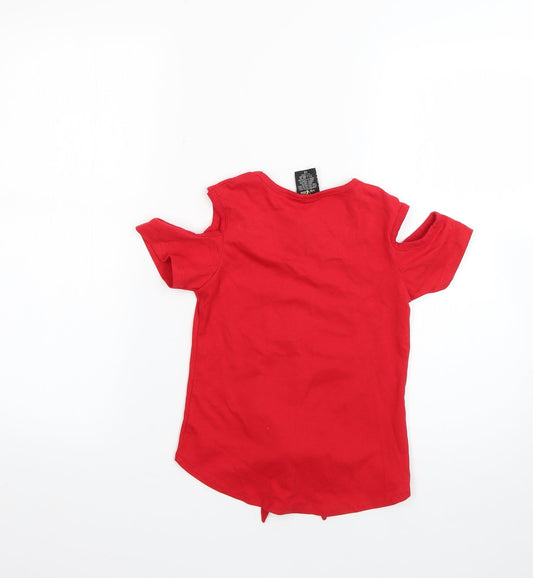baby ohhat Girls Red Basic T-Shirt Size 6 Years