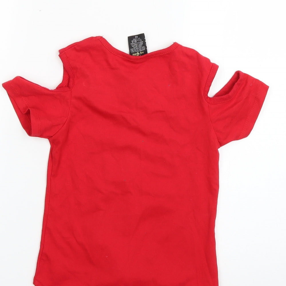 baby ohhat Girls Red Basic T-Shirt Size 6 Years