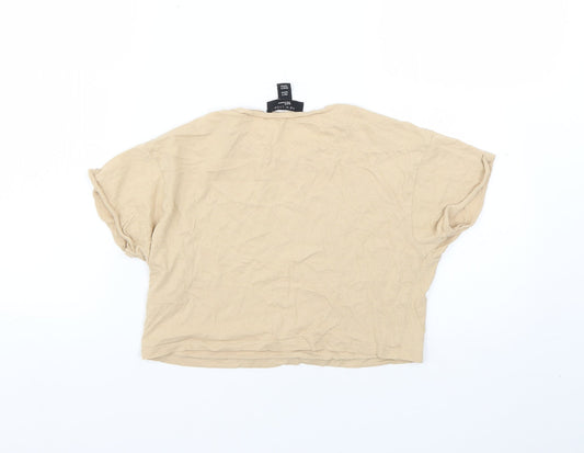 New Look Girls Beige Basic T-Shirt Size 9 Years