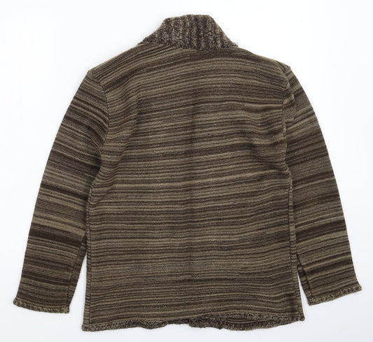 Elegant Womens Grey Knit Cardigan Jumper Size L