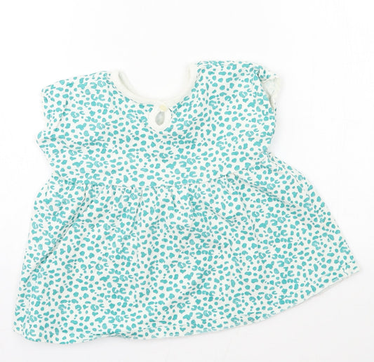 George Girls White Animal Print Jersey Skater Dress Size 5-6 Years