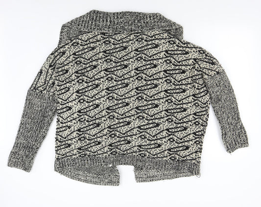 H&M Womens Multicoloured Geometric Knit Cardigan Jumper Size M