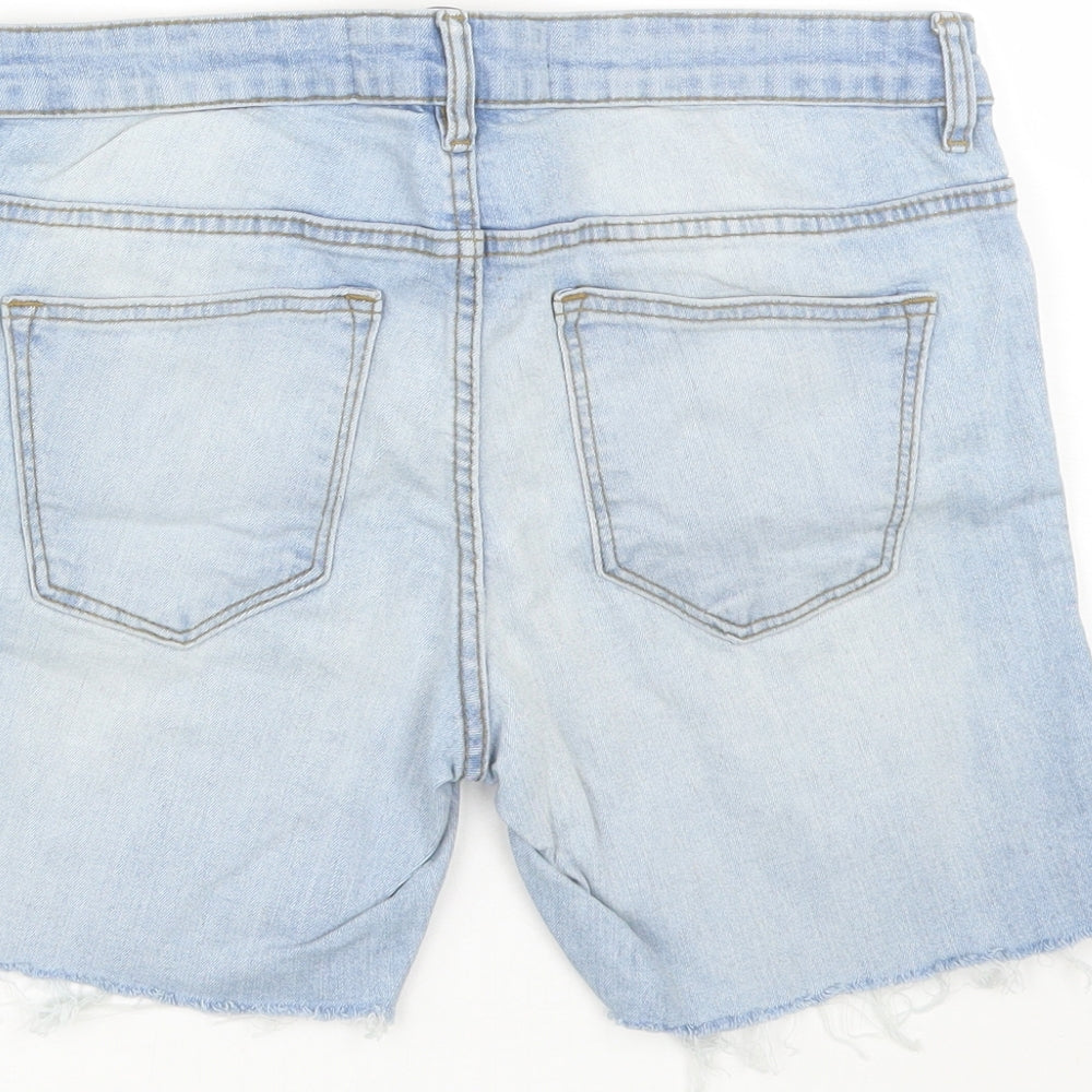 G Chillin Womens Blue Denim Cut-Off Shorts Size 38