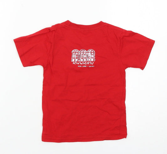 Preworn Girls Red Basic T-Shirt Size XS